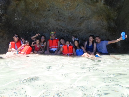 Wacky group pix at the cove of the Bugtong Island... 
