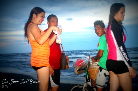After fighting the huge waves... Roxanne was suddenly hungry and had balut!!!! 