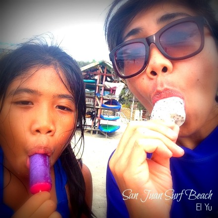 Just goofing while trying to cool down with ice cream on sticks... 